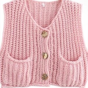 Ari Knit Button-Front Vest